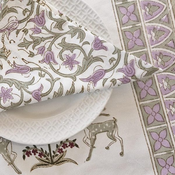 Set de table Blockprint Gulzar-e-Hiran avec serviette x6