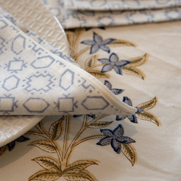 Set de table Blockprint Nadia Bootah avec serviette x6